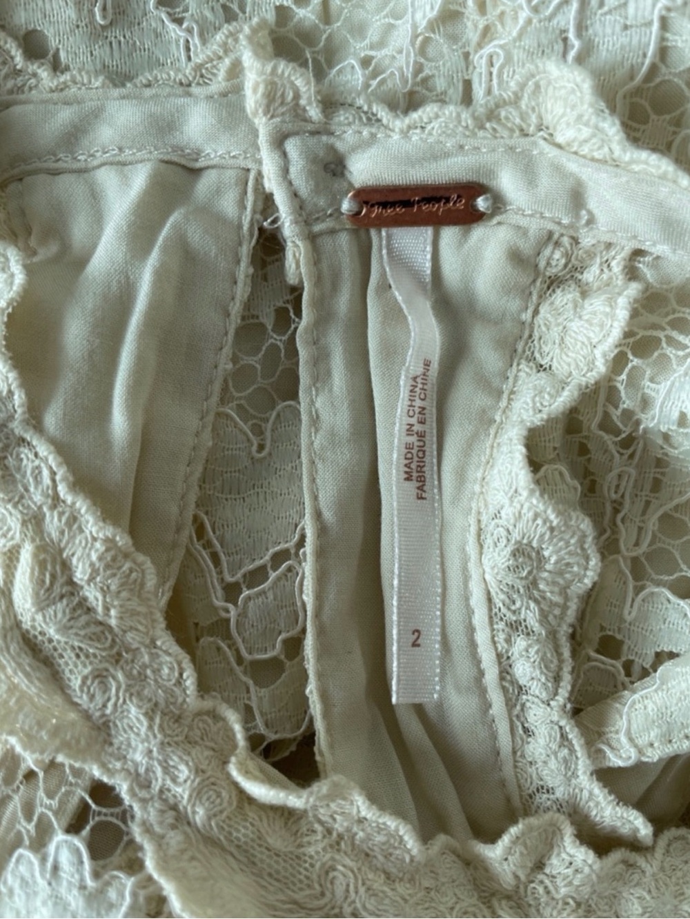 Free People Lost in a Dream Halter Dress Antique Ivory Size 2 | Boho - Picture 4 of 6